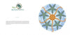 A two-page spread from "Nature Mandalas Wonders of the Earth, Wind, and Sea" by Schiffer Publishing, Ltd. features reef and sea life text opposite a blue animal mandala of orange and green starfish with intertwining arms.