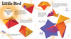 Schiffer Publishing, Ltd.'s "Paper" is an illustrated, step-by-step origami guide to making a red, orange, and yellow paper bird. Numbered images show each stage, and the final bird appears flying—ideal for kids’ DIY paper crafts.