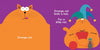 In "My New Friends" by Schiffer Publishing, Ltd., a big orange cat with its tongue out knits a jester hat for a gray rat on a purple background, perfect for teaching preschoolers colors and vocabulary.