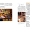 Hands weave colorful threads on a tape loom to create Handwoven Tape by Schiffer Publishing, Ltd., shown on a table surrounded by instructions and American history text.