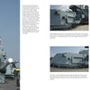 A wide view of USS North Carolina (BB-55)’s deck and gun turrets, with close-ups of WWII-era mounts, radar gear, and armor—featured by Schiffer Publishing, Ltd.