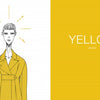A black and white fashion illustration from "Colors de la Runway" by Schiffer Publishing, Ltd. shows a person in a yellow coat with yellow lines radiating from their head—a bold, rainbow-inspired page for a kids’ fashion book.