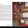 A wall adorned with framed photos, art—including a vintage chessboard and Jan. 15, 1920 date—recalls the vintage charm of Cult House Road Chadds Ford, as featured in Supernatural Pennsylvania by Schiffer Publishing, Ltd. Text about flying artwork appears left.