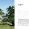 A classic Long Island country house with green shutters, a gazebo, and stone wall is featured under a clear sky on "Americana" by Schiffer Publishing, Ltd., with text about The Homestead on the right.