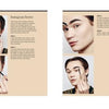 Two Faced by Schiffer Publishing, Ltd. is a two-page makeup guide where Thomas Sekelius demonstrates eyebrow makeup in three close-ups, offering step-by-step instructions and essential tools to help you master Instagram brows.