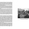 A black-and-white photo in "The Patapsco" by Schiffer Publishing, Ltd. shows a passenger ship docked by the Patapsco River, people walking nearby, and a cityscape in the background. Text appears on both pages of the open book.