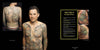 A shirtless, smiling man with colorful dragon tattoos on his chest, arms, and back is featured—perfect for Tattoo Road Trip by Schiffer Publishing, Ltd. Text and Q&A about tattoo artists appear to the right of the image.