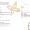 An open copy of "Quilts of Cumberland County" by Schiffer Publishing, Ltd. shows the copyright page beside the table of contents, listing chapters on quilt preservation and textile designs. Both pages are accented with beige geometric floral cutouts.