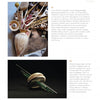 A magazine page with two images showcases "Robin Wood's CORES Recycled" by Schiffer Publishing, Ltd.: the top shows a vase with brushes, the bottom a wooden orb with glass rods, both with artist commentary and text descriptions.