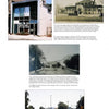 A five-photo collage in "Long Branch, New Jersey" by Schiffer Publishing, Ltd. showcases a TV repair shop, historic buildings, a vintage street with trolley tracks, and two views of the same street from different eras—one in black-and-white and one in color.