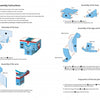 Assembly instructions for the Super Robot papercraft by Schiffer Publishing, Ltd., feature labeled diagrams, numbered steps, and arrows for folding, gluing, and assembly—enhancing hand-eye coordination as you create your robot.