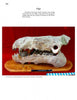 Cenozoic Fossils 1 by Schiffer Publishing, Ltd. shows a large fossilized skull with sharp teeth on a red surface next to a blue ruler. The background is red. Text notes it's an oreodont from the Age of Mammals, not an actual pig.