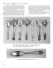 A black and white page from Sterling Silver Flatware For Dining Elegance by Schiffer Publishing, Ltd. shows six ornate citrus spoons and one large orange spoon with detailed captions—a handy guide to Victorian and Edwardian flatware.