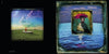 Left: A person in a red coat stands in a rowboat on grass beneath a vivid sky, with a horse beyond. Right: Echoing Fran Forman’s style, "Escape Artist" by Schiffer Publishing, Ltd. shows a woman and child with an umbrella floating on blue water.