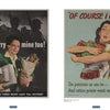 World War II Posters by Schiffer Publishing, Ltd.: One shows a woman with groceries saying "I'll carry mine too!"; the other features a woman with jars and the phrase "Of course I can! I'm patriotic as can be... And ration points won't worry me!.