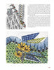 A page from Schiffer Publishing, Ltd.'s "Doodling Borders for Wood Burning, Gourds & Drawing" displays two abstract, flower-filled pattern drawings and a text column in the upper right, with page number 45 at the bottom right.