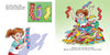 A smiling girl holds a long, colorful sock from Jocelyn's Box of Socks by Schiffer Publishing, Ltd. She joyfully jumps into a pile of bright, patterned socks. An inset displays tall, short, bumpy, and smooth sock styles.