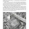 A black-and-white photo of a leaf-strewn forest floor centers on a stone marker, a spot featured in "Ghosts, Ghouls, & Monsters of Long Island" from Schiffer Publishing, Ltd.—a favorite site for local paranormal enthusiasts.