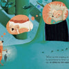 In "The Hedgehog Who Didn't Want to Prickle" by Schiffer Publishing, Ltd., a hedgehog and a mouse walk together as thought bubbles of a fox, hedgehog family, and lion appear—teaching emotional intelligence to children. Text at bottom right.