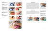 The Painted Word by Schiffer Publishing, Ltd. provides step-by-step mixed media art tutorials with photos of hands painting, using stencils, and blending colors on paper. Instructions and descriptions are printed beside the images on a white background.