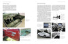 A book spread from "Damsels in Design" by Schiffer Publishing, Ltd. shows classic car steering wheels and door panels on the left, while the right page highlights women's impact on modern dashboards and instrument panel layouts.