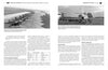 A black-and-white spread from Jezreel Valley Mysteres by Schiffer Publishing, Ltd. shows Dassault Mystere IVA jets on a runway and an Israeli Air Force jet with ground crew at its tail across two pages.