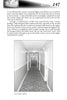A black and white photo from "Florida's Haunted Hospitality" by Schiffer Publishing, Ltd. shows a long, empty hotel hallway with closed doors and ceiling lights. Caption: Second floor hallway.