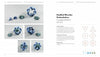A book spread from "Folding Polyhedra" by Schiffer Publishing, Ltd. displays blue origami models on the left and instructions for a modified rhombic dodecahedron—complete with diagrams, folding symbols, and a difficulty rating—on the right.