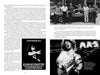 A magazine spread with a black-and-white photo of men by a vintage car, an ad for The Atlanta Rhythm Section from Schiffer Publishing, Ltd., and an image of a guitarist performing on stage with text.