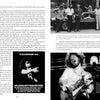 A magazine spread with a black-and-white photo of men by a vintage car, an ad for The Atlanta Rhythm Section from Schiffer Publishing, Ltd., and an image of a guitarist performing on stage with text.