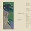 The table of contents page for Emerging from the Shadows, Vol. IV (Schiffer Publishing, Ltd.) features a vibrant California landscape by a women artist on the left, chapter titles with page numbers on the right, and "CONTENTS" above editor credits.