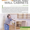 A man uses a power drill to build a wooden cabinet in a workshop with unfinished wall tool cabinets behind him. Schiffer Publishing's "Home Workshop Storage: 21 Projects to Build" offers ideas for custom base and wall cabinets.