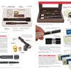 A two-page spread from Schiffer Publishing, Ltd.'s "The Secret History of KGB Spy Cameras" displays text and labeled images of Soviet spy cameras disguised as pens and erasers, plus close-ups, diagrams, and Cold War espionage insights.