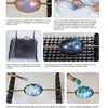 Schiffer Publishing, Ltd.'s Enameling offers a step-by-step photo guide for beginners, covering enamel powder application, bead firing, color layering, and cooling the finished piece on a rack.