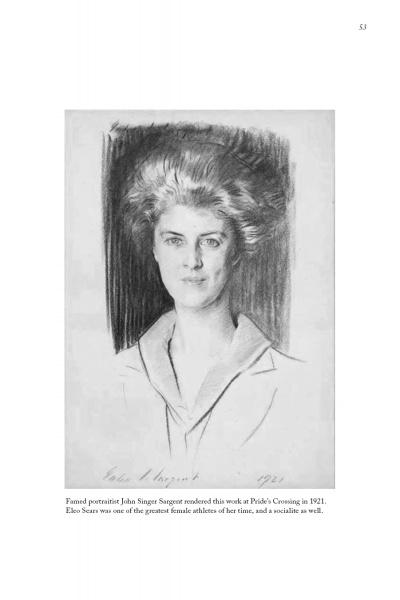 Black and white sketch of a woman with short, wavy hair and a collared shirt. This signed 1921 drawing from "North Shore Lore" by Schiffer Publishing, Ltd. captures the spirit of North Shore history.