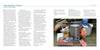 Two-page spread from *Natural Dyeing with Plants* by Schiffer Publishing, Ltd.: left page covers natural dyeing techniques; right page features an outdoor photo of plants, pots, gloves, jars, tongs, and dye tools on a wooden surface.
