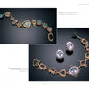 Two images from "Masters of Contemporary Indian Jewelry" by Schiffer Publishing, Ltd. show wearable art: a Shawn Bluejacket gold and opal bracelet (top), and the same bracelet with matching earrings (bottom) on dark backgrounds.
