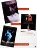 Three horror movie posters from Graphic Horror by Schiffer Publishing, Ltd. are shown: Wolf (two faces close-up), Freddy’s New Nightmare (Freddy Krueger’s clawed hand), and Halloween: The Curse of Michael Myers (eerie illustration).