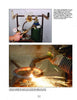 Top: Hands adjust gas tank gauges. Bottom: A torch cuts rebar for concrete furniture, sending out bright sparks. From "Creating Concrete Art Furniture" by Schiffer Publishing, Ltd.