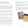 Two pages from Schiffer Publishing, Ltd.’s The Creativity Oracle show how to use the deck: the left page features text with a sun illustration, while the right displays two colorful sample cards, one labeled “Explore.”.
