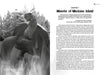 A black-and-white illustration of a giant turtle-like creature from Great Lakes ghost stories appears in "Campfire Tales Great Lakes" by Schiffer Publishing, Ltd.; text on the right describes the Monster of Mackinac Island.