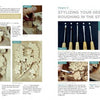 Deep Relief Wood Carving by Schiffer Publishing, Ltd. features step-by-step wood and power carving instructions with photos, labeled images, diagrams, and text to guide you through creating detailed wooden flower designs.