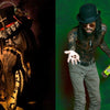 Two images from "Justice Howard's Voodoo" (Schiffer Publishing, Ltd.): Left, a Voodoo Queen in a skull hat with a snake; right, Justice Howard captures a tattooed, shirtless figure with sunglasses and bottle reaching out.