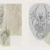 Classic Tattoo Stencils 2 by Schiffer Publishing, Ltd. features seven overlapping tattoo-style sketches of demonic and monstrous figures on translucent sheets inspired by mid-20th-century celluloid acetate stencils.