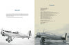 Two vintage black-and-white photos of military aircraft appear on the left and right pages; the left page has an epigraph, while the right shows a table of contents for "Training the Right Stuff" by Schiffer Publishing, Ltd.