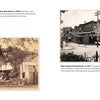 A two-page spread from Schiffer Publishing’s "City of Neighborhoods" features three vintage black-and-white photos—a tree-lined path, people by a house, and a decorated street—with a Brookhaven column on the right page.