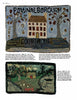 Find inspiration in "Designing & Hooking Primitive Rugs" by Schiffer Publishing, Ltd., with two folk art designs: a tan courthouse with “POWNALBOROUGH COURTHOUSE 1761” and a cozy house with “Home”—ideal for primitive rug hooking enthusiasts.