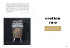 A stack of patterned fabric for upholstery projects sits on a rustic wooden stool with metal legs, beside the text: “section two: Timbers and Textiles.” Shown is The Little Upholstery Book by Schiffer Publishing, Ltd.