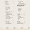 Table of contents page from "Hex Weave & Mad Weave" by Schiffer Publishing, Ltd., with chapters on materials, triaxial weaving, design, color effects, lavish weaves, hex/twill-based patterns, mandalas, projects; geometric border at bottom.