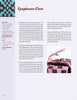 An instructional page from Schiffer Publishing, Ltd.'s Knot Design features step-by-step written instructions, a materials list, a difficulty rating, and photos of hands weaving and attaching a clasp to create a blue, brown, and pink macrame eyeglasses case.